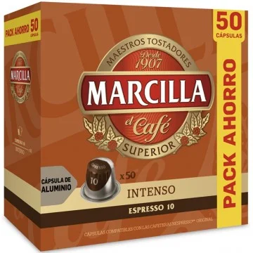 Marcilla Intenso 50 Cápsulas Aluminio Nespresso