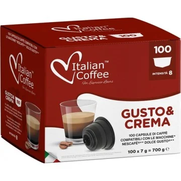 Gusto & Crema – 100 Cápsulas Compatibles Dolce Gusto